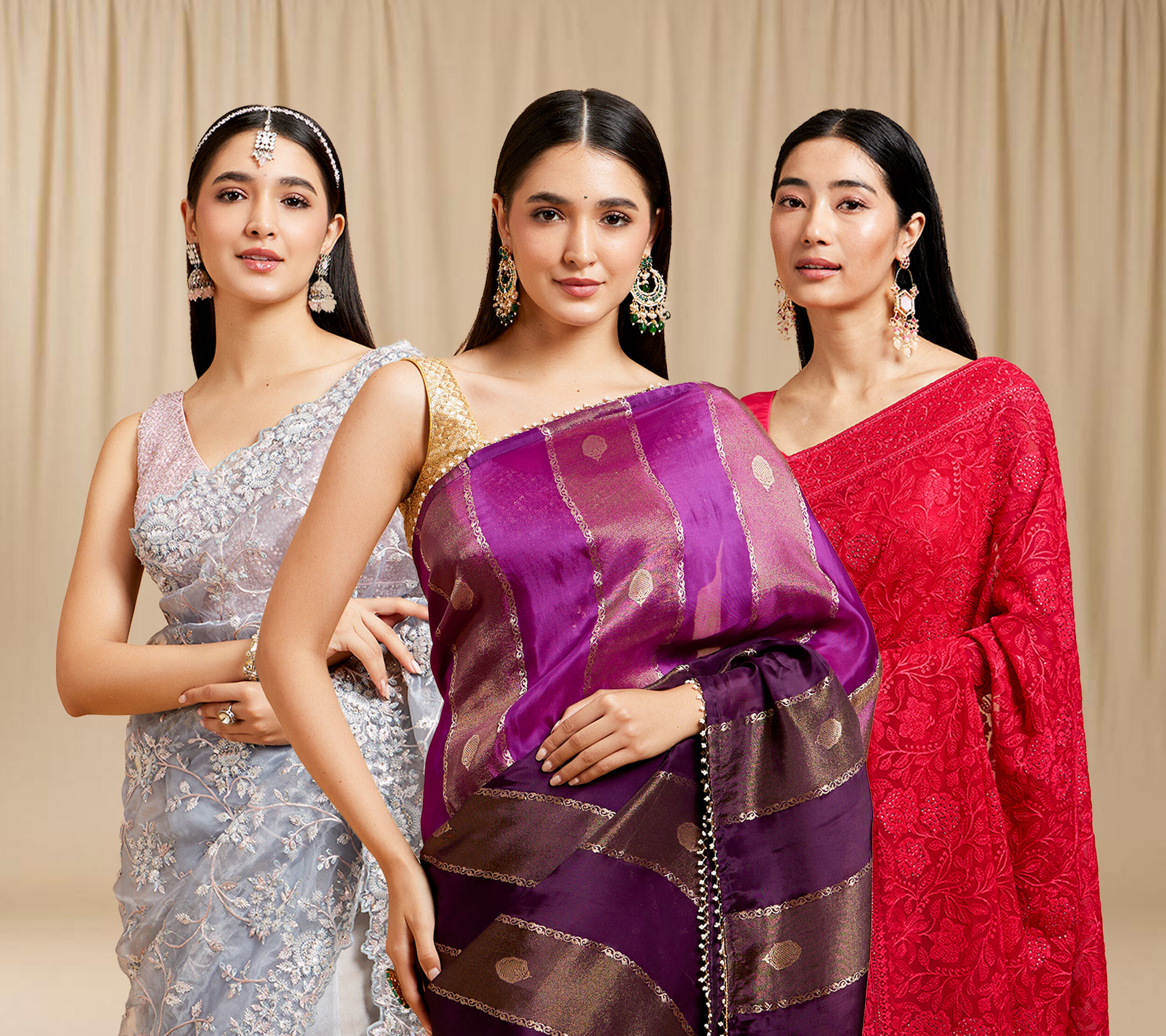 A women wearing colourfull sarees